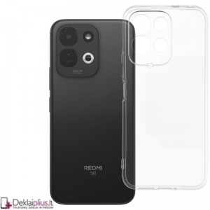 Skaidrus dėklas su kameros apsauga  2.0 mm storio (Xiaomi Redmi 17)